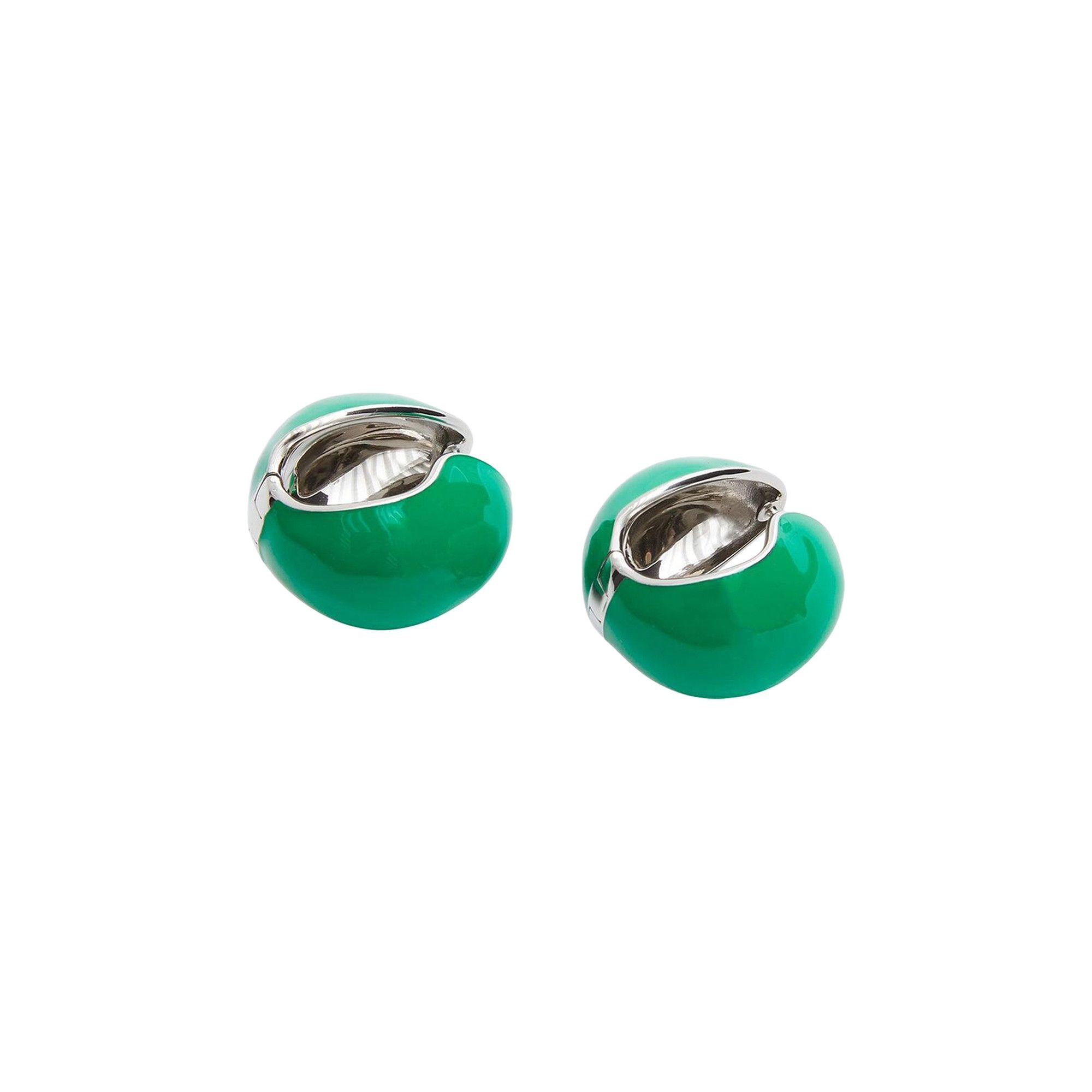 Coperni Lacquered Logo Earrings 'Green' - 2