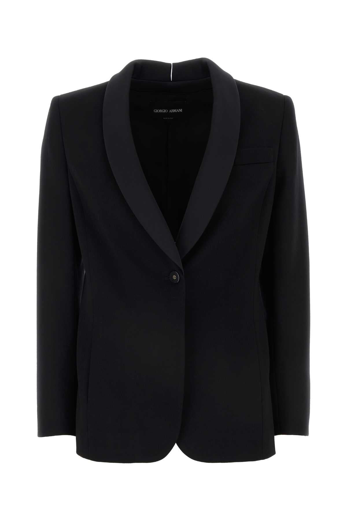 Giorgio Armani Women Black Wool Blazer - 1