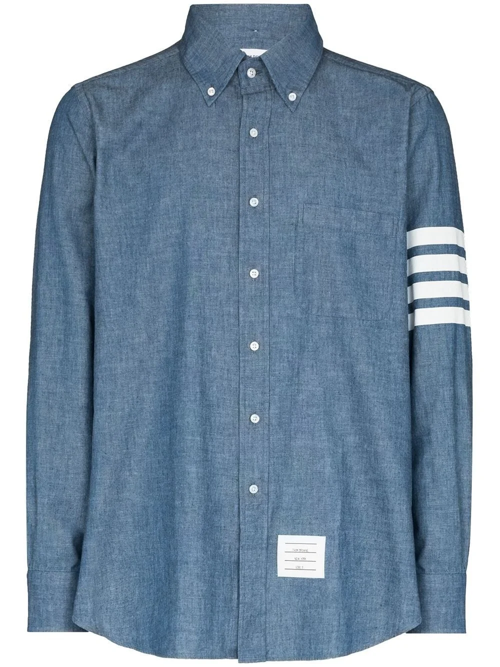 4-Bar Straight-Fit Chambray Shirt - 1