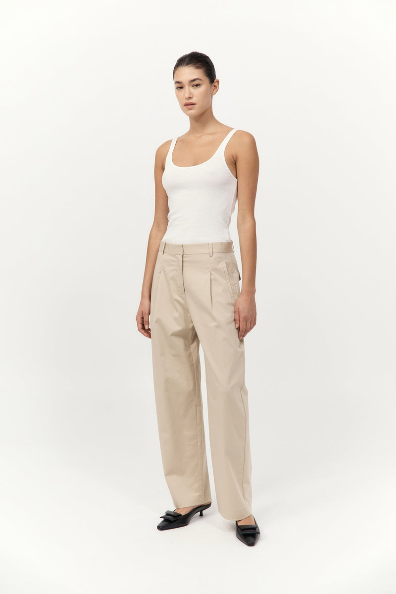 Cotton Barrel Leg Pants - Champagne 3