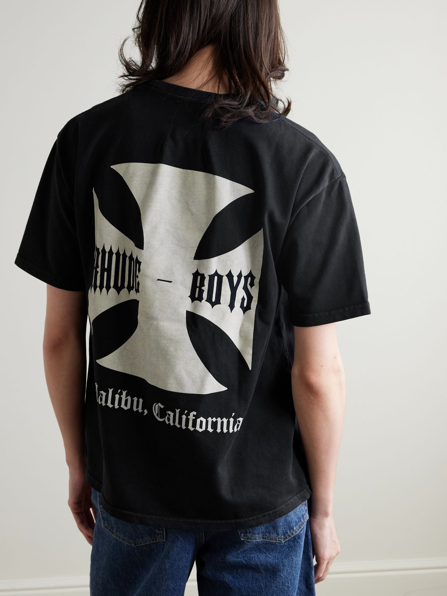 Logo-Print Cotton-Jersey T-Shirt Black - 4