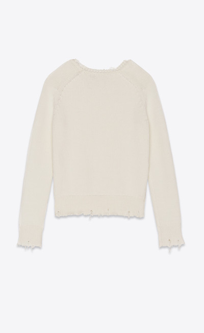 SAINT LAURENT destroyed knit sweater outlook