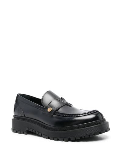 VERSACE medusa-plaque leather loafers outlook