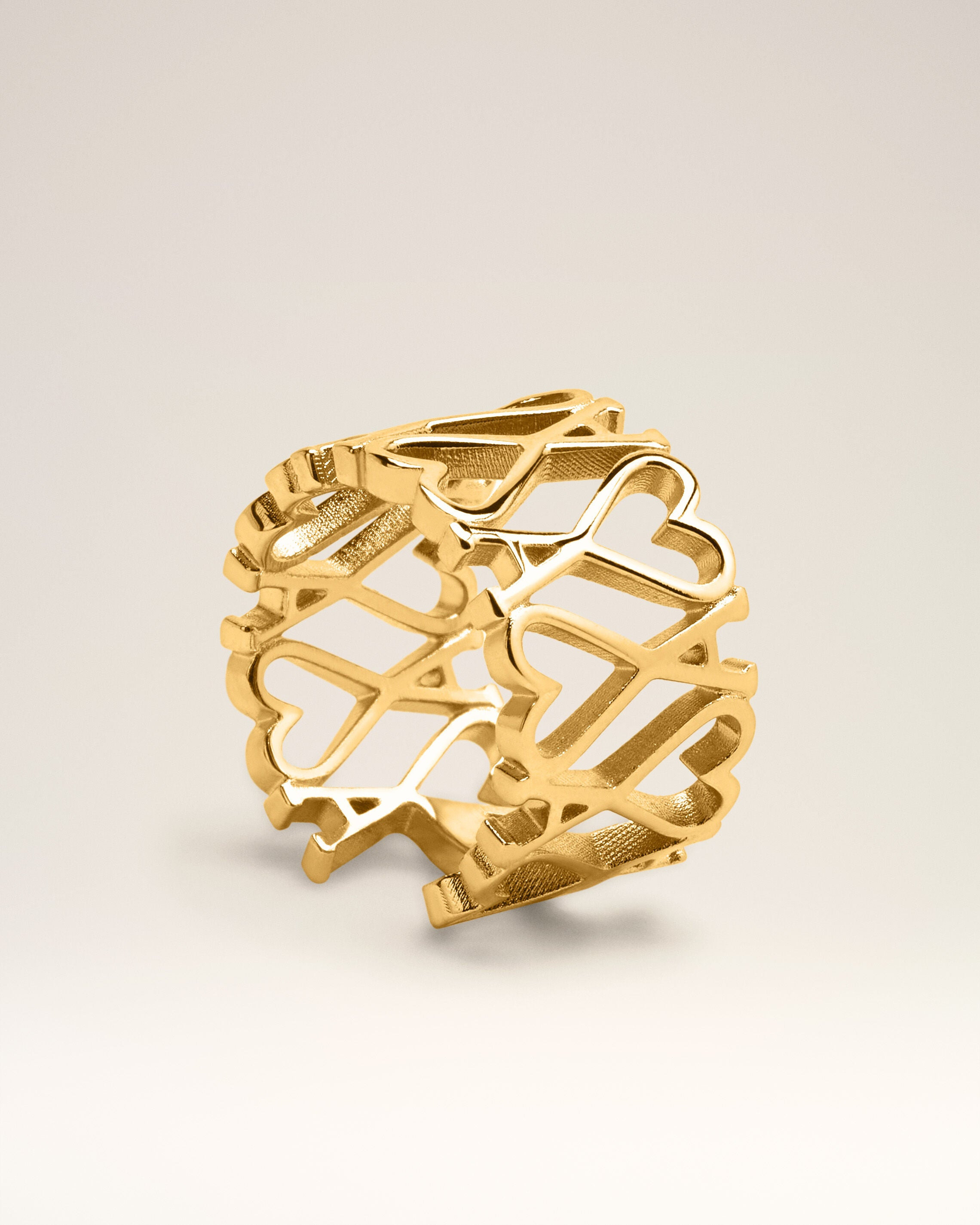 GOLD BRASS AMI DE COEUR RING - 3