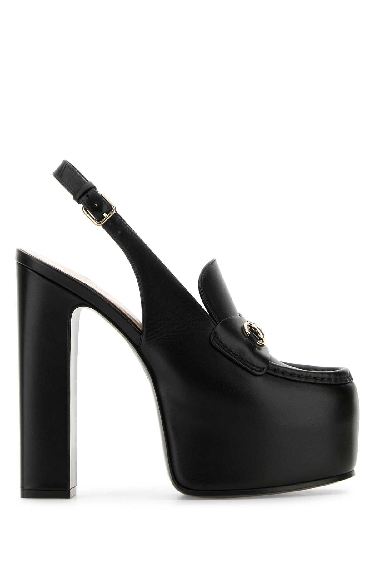 Gucci Women Black Leather Pumps - 1