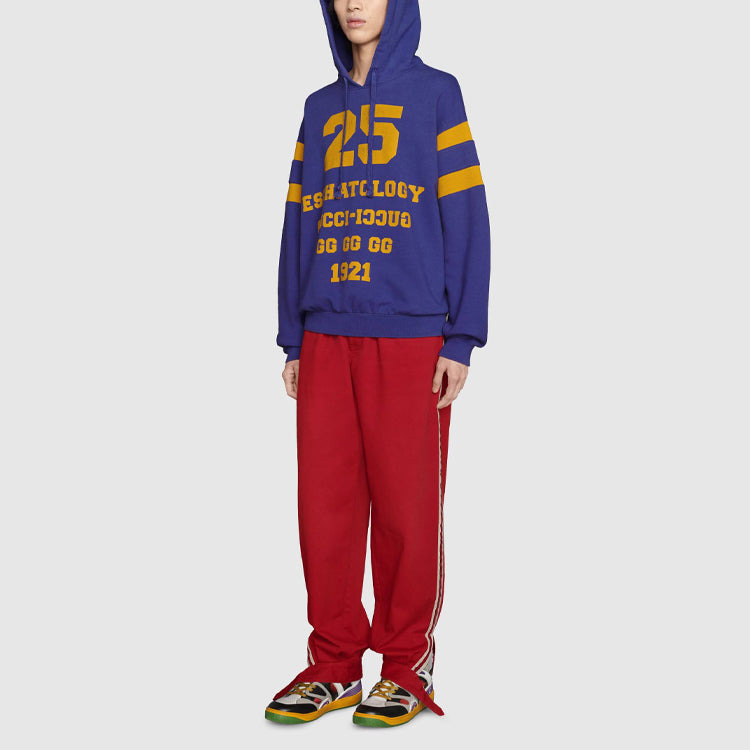 Men's Gucci SS21 Alphabet Stripe Printing Pullover Blue 655469-XJDHN-4120 - 5