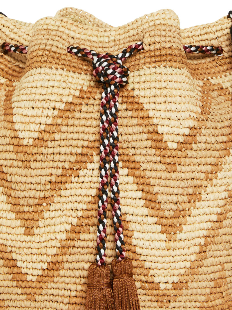 Handmade Chevron Raffia Satchet Bag 7