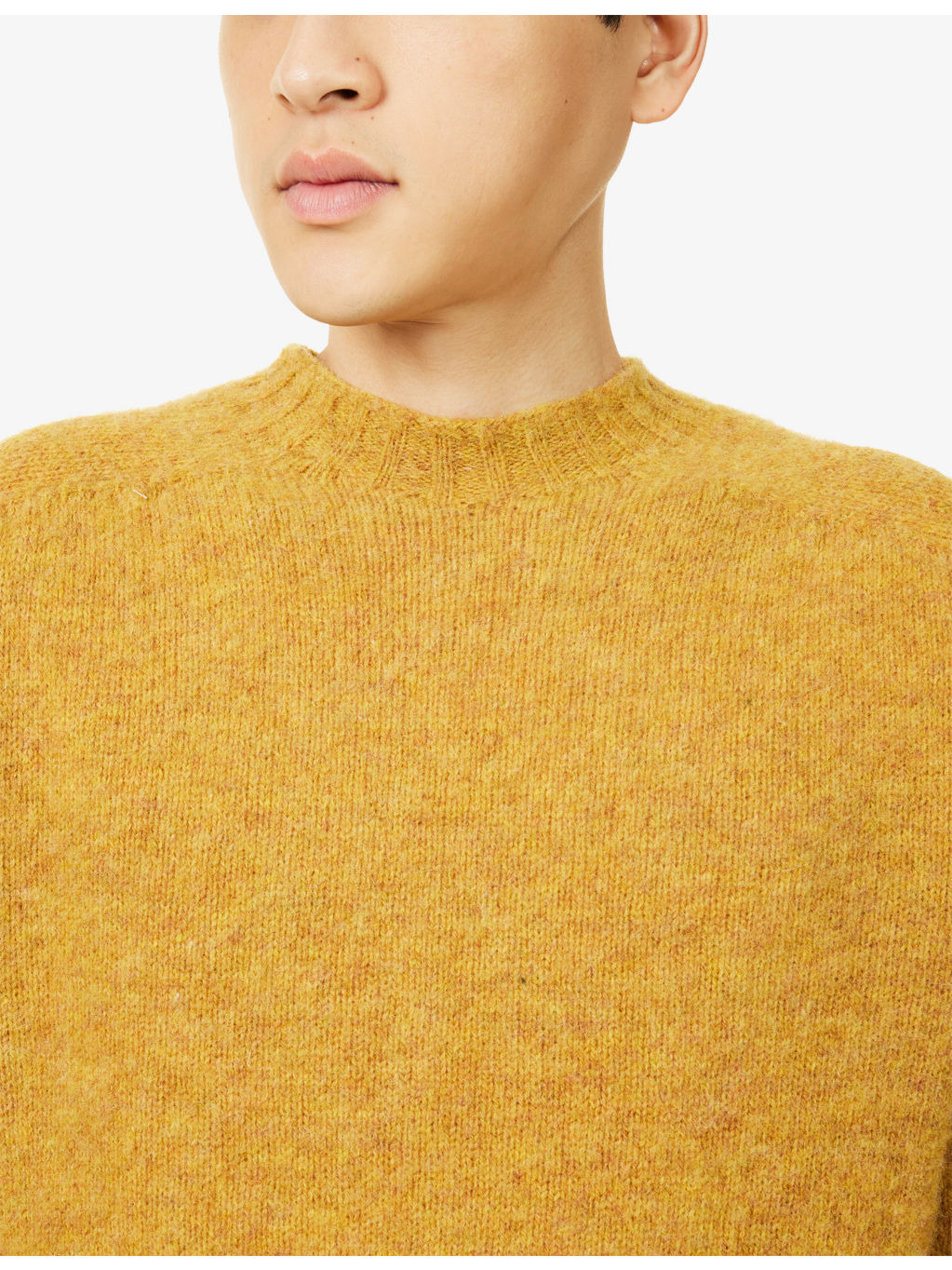 Shetland Crew Neck Wool Knitted Jumper - 5