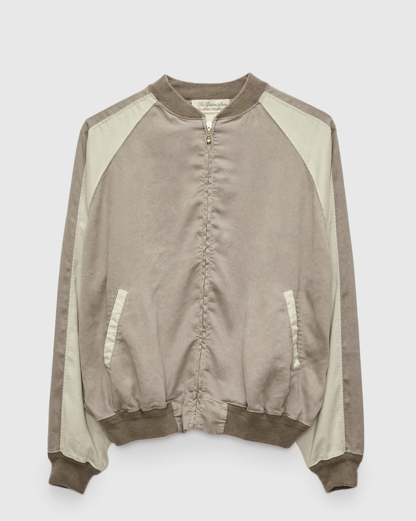 Eco Suede Raglan Zip Jacket in Greige - 1