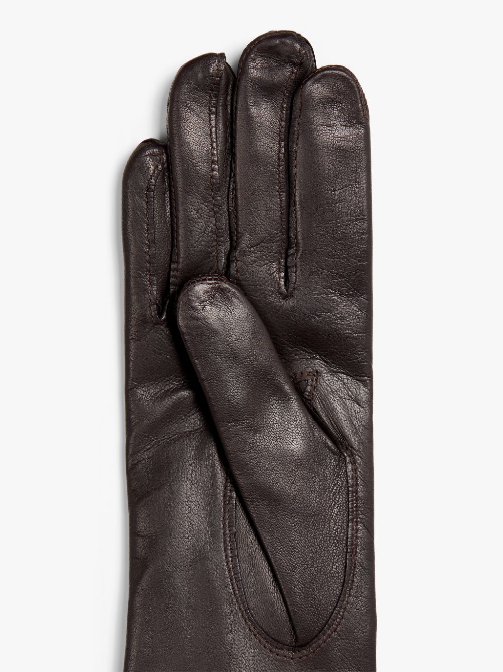 MOCHA HAIRSHEEP LEATHER CASHMERE LINED GLOVES - 2