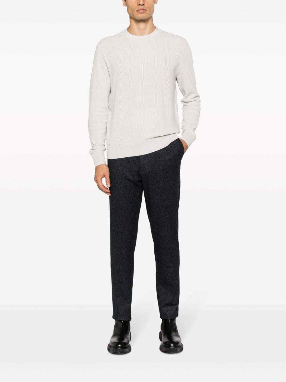 logo-patch tapered trousers - 2