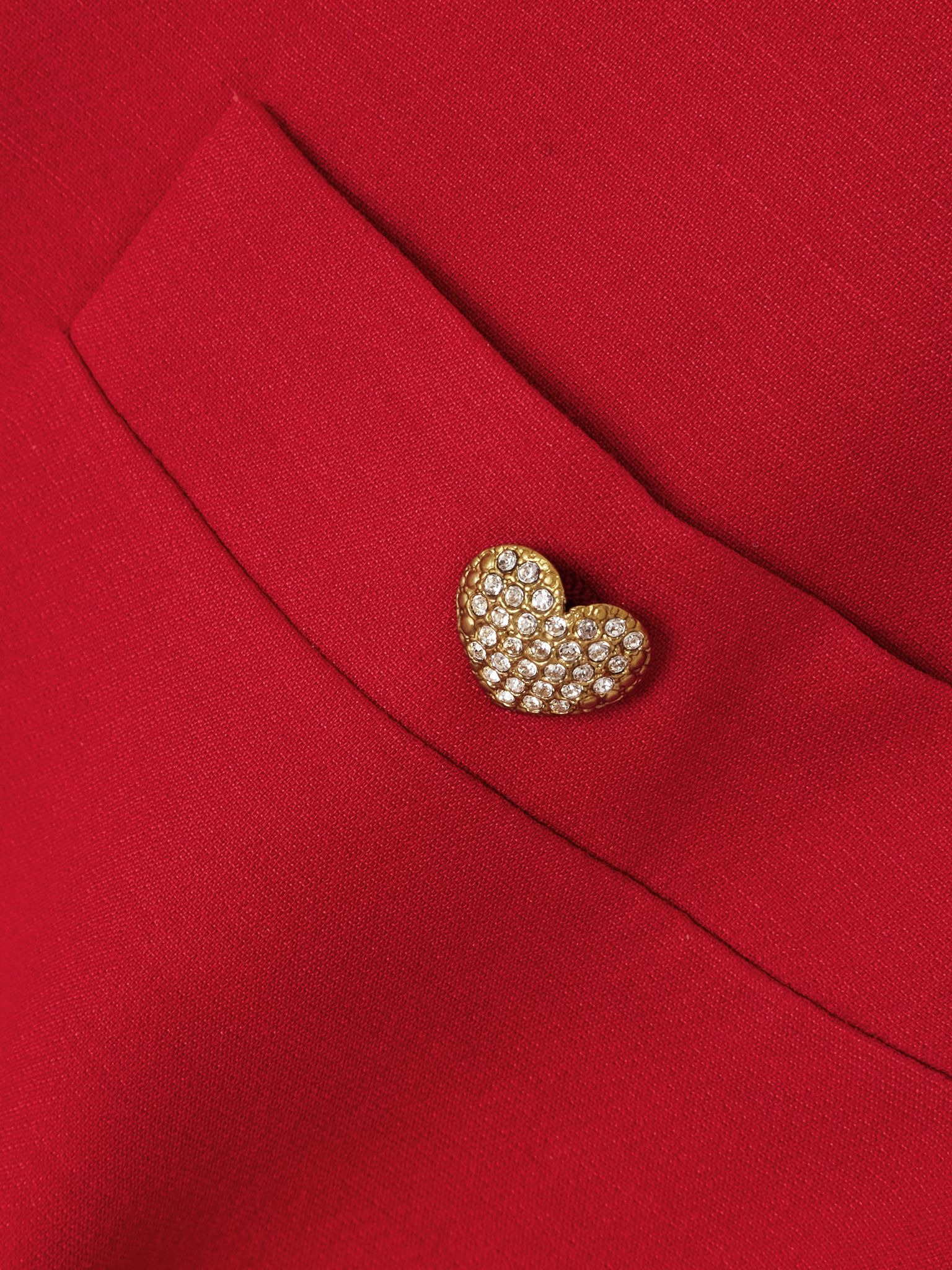 Button-embellished wool and silk-blend mini skirt Red - 5