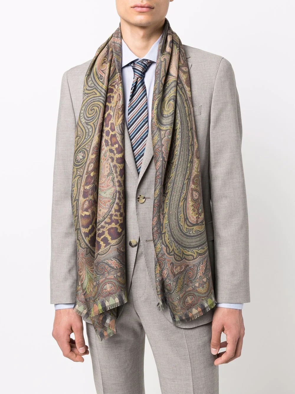 paisley print scarf - 2