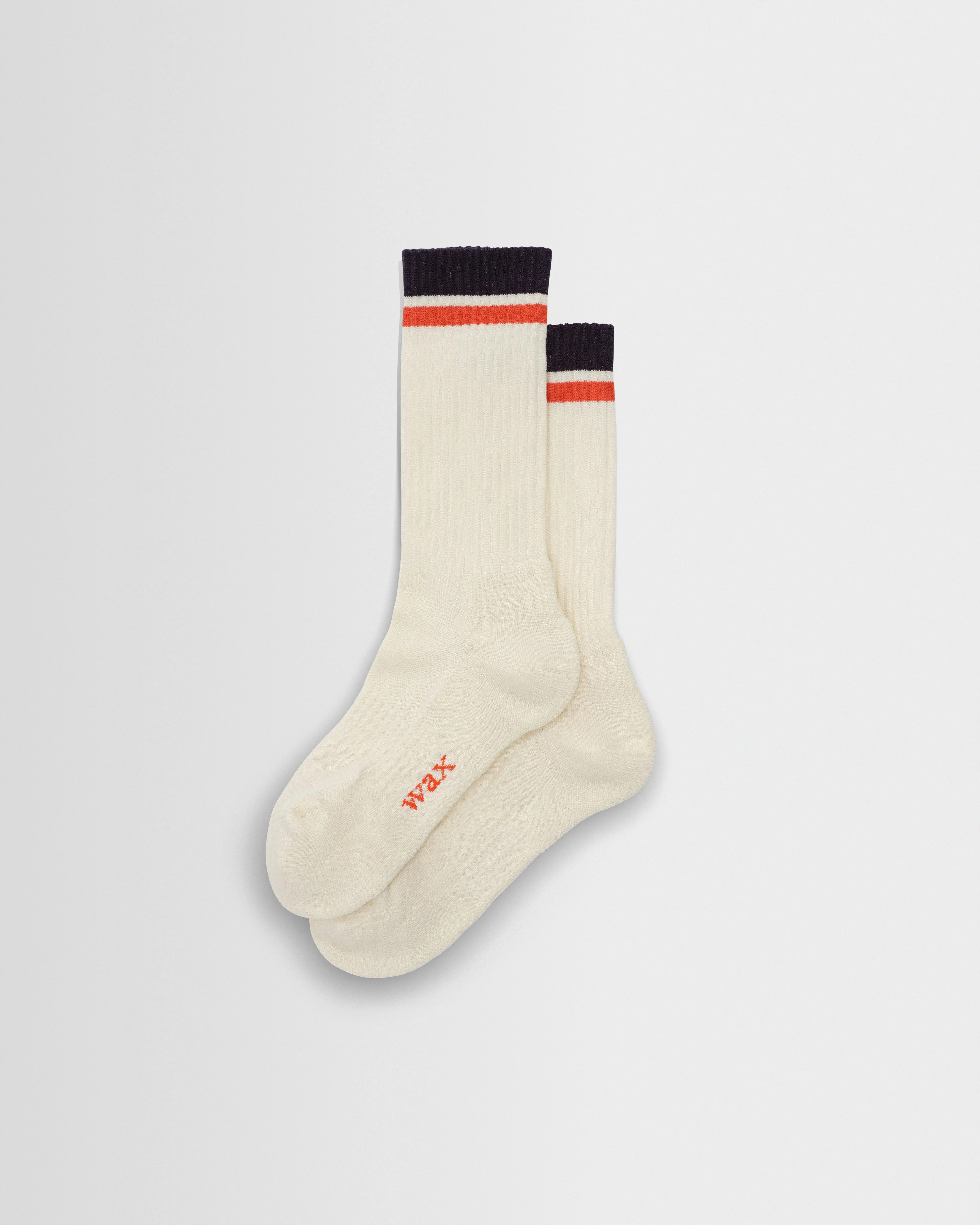 Thorpe - Ecru And Navy Edge Stripe Socks - 1