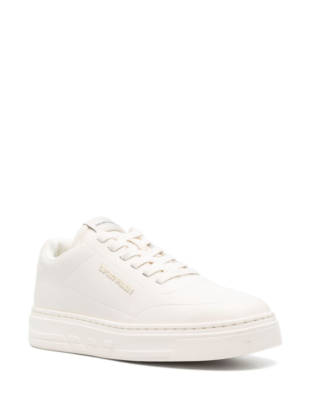 thermoformed-detail leather sneakers - 2