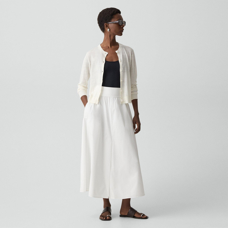 Theory Crewneck Cardigan in Linen Knit outlook