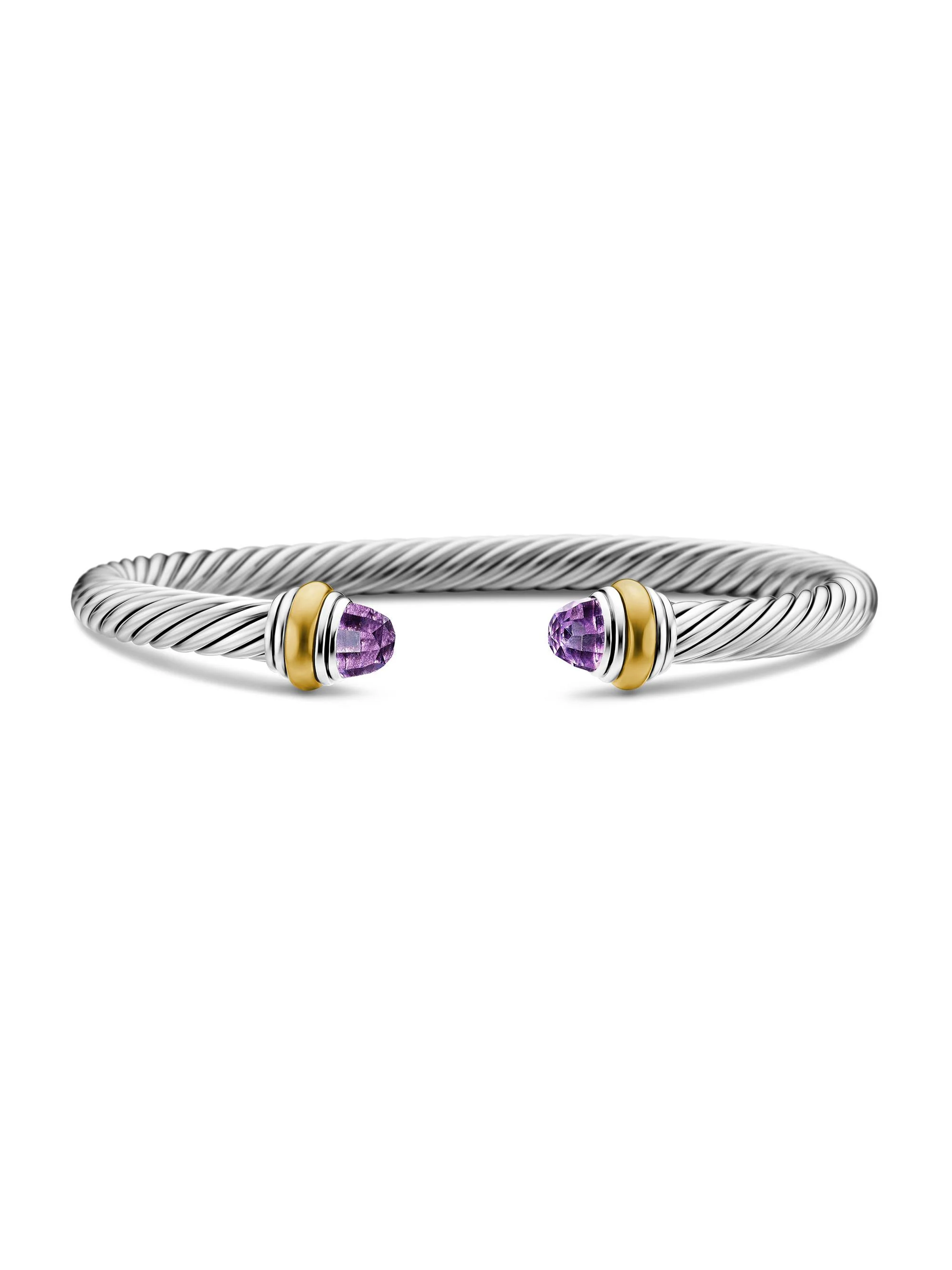 Women's Cable Classics Color Bracelet with 14K Yellow Gold - Amethyst - 1