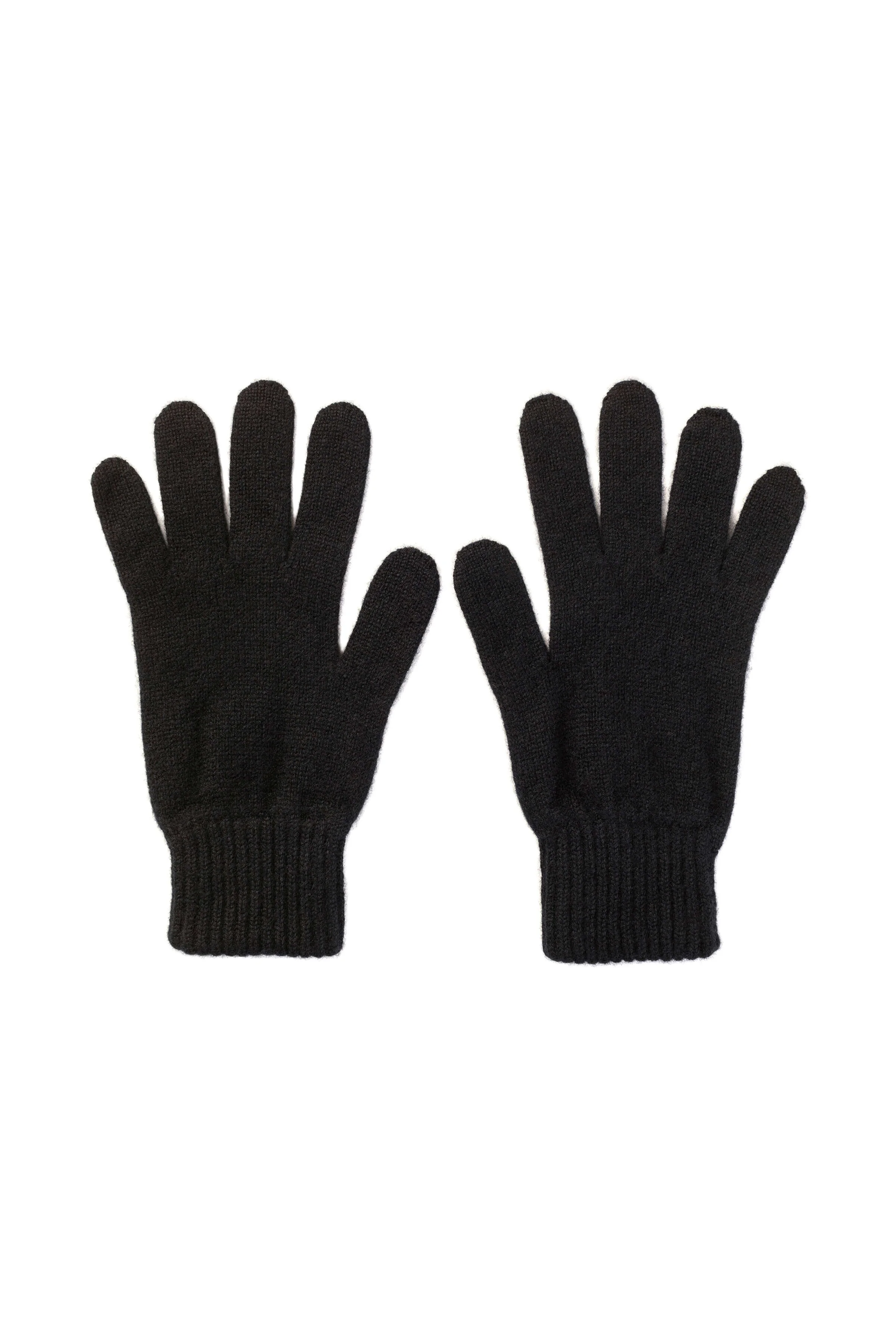 Men's Cashmere Black Gloves - 1