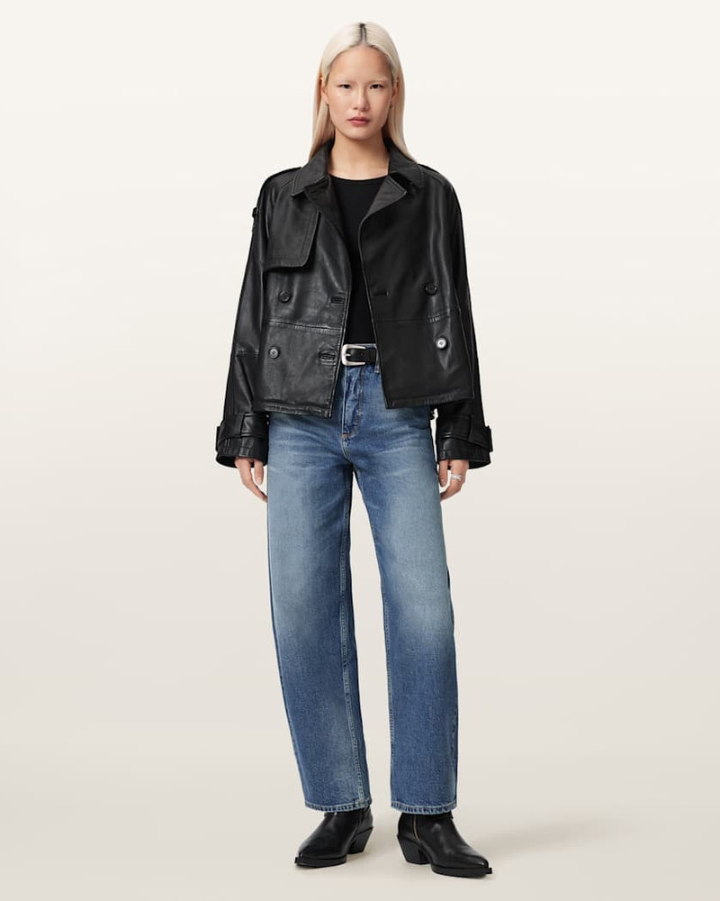 REYA CROPPED LEATHER MAC 3