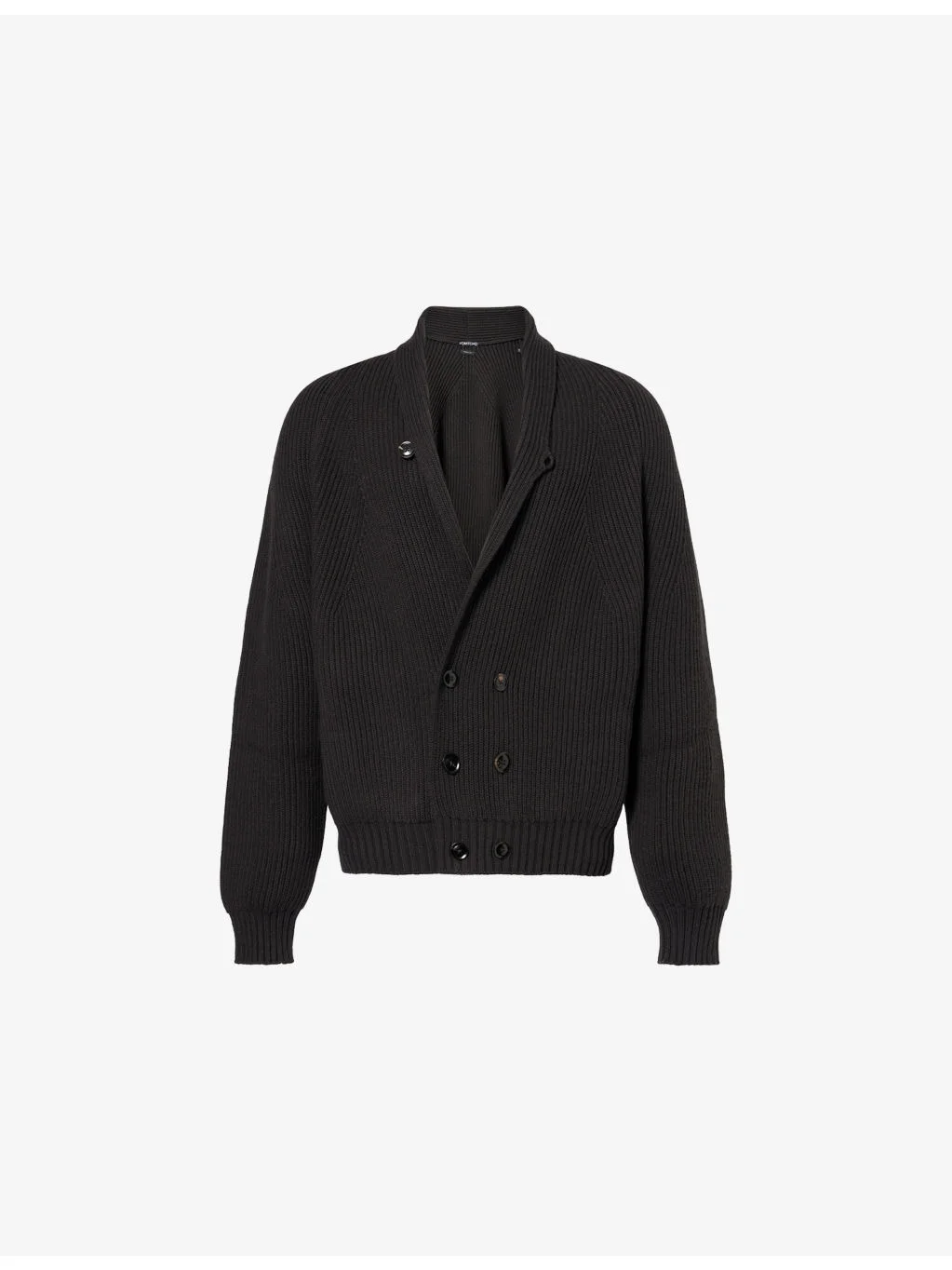 V-Neck Cashmere And Wool Blend Shawl Cardigan - 1