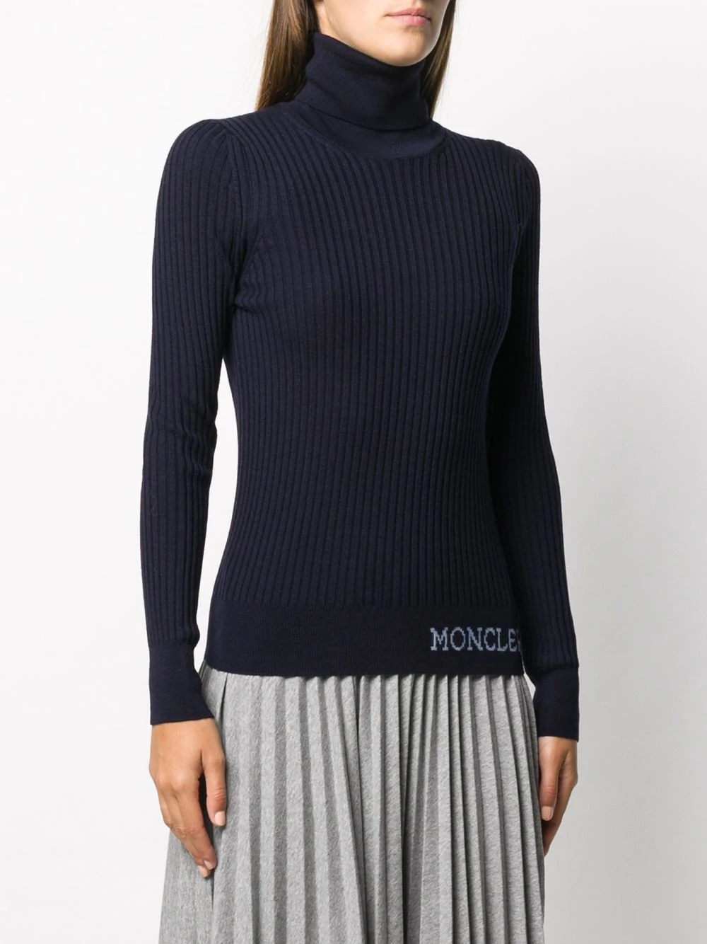 turtleneck ribbed logo detail jumper - 3