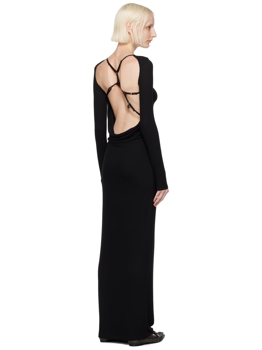 Black Harness Maxi Dress - 3