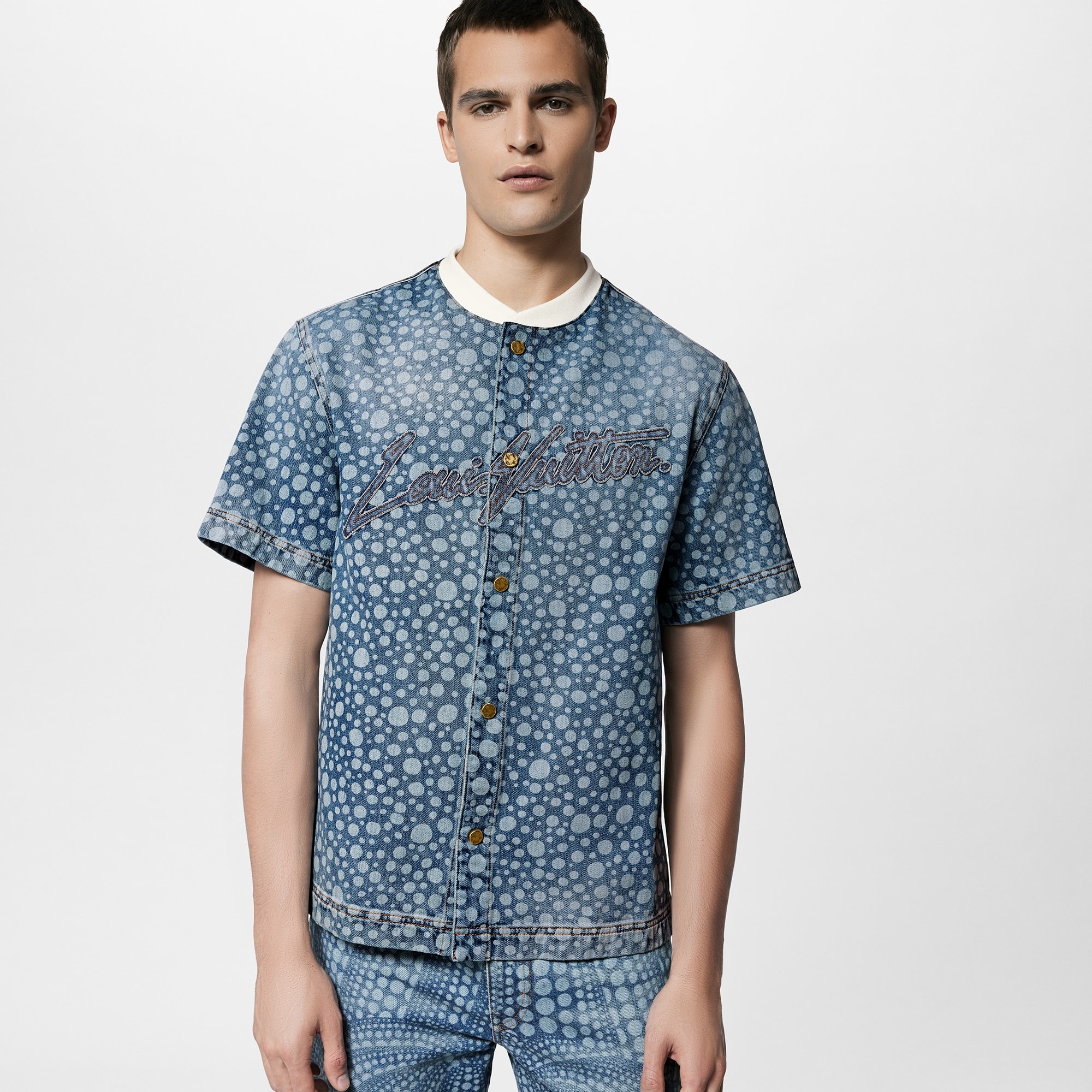 LV x YK Infinity Dots Denim Shirt - 5