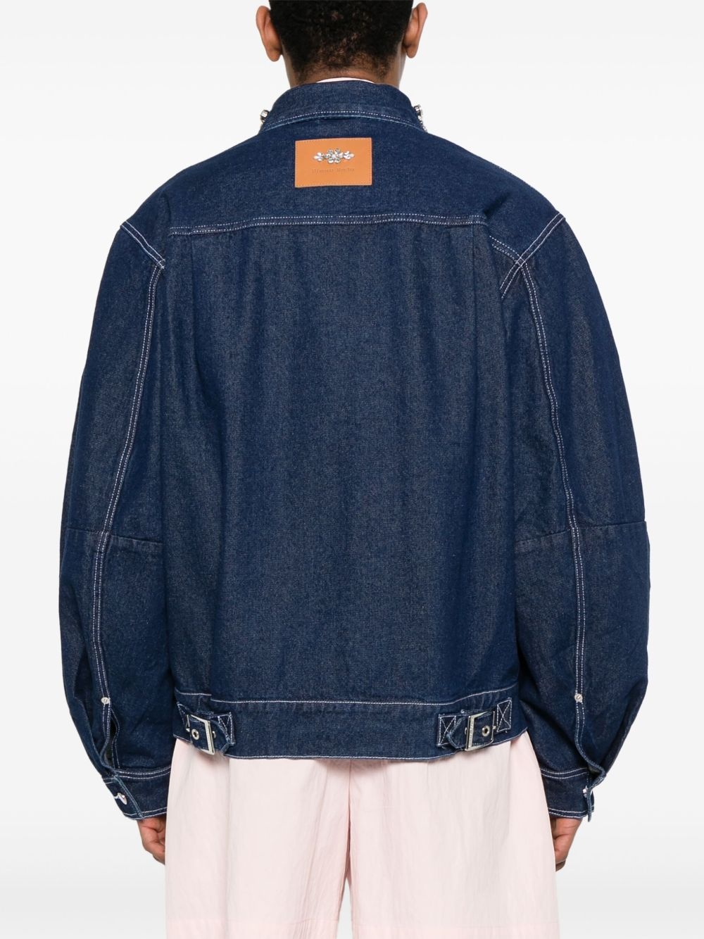 crystal-embellished denim jacket - 4