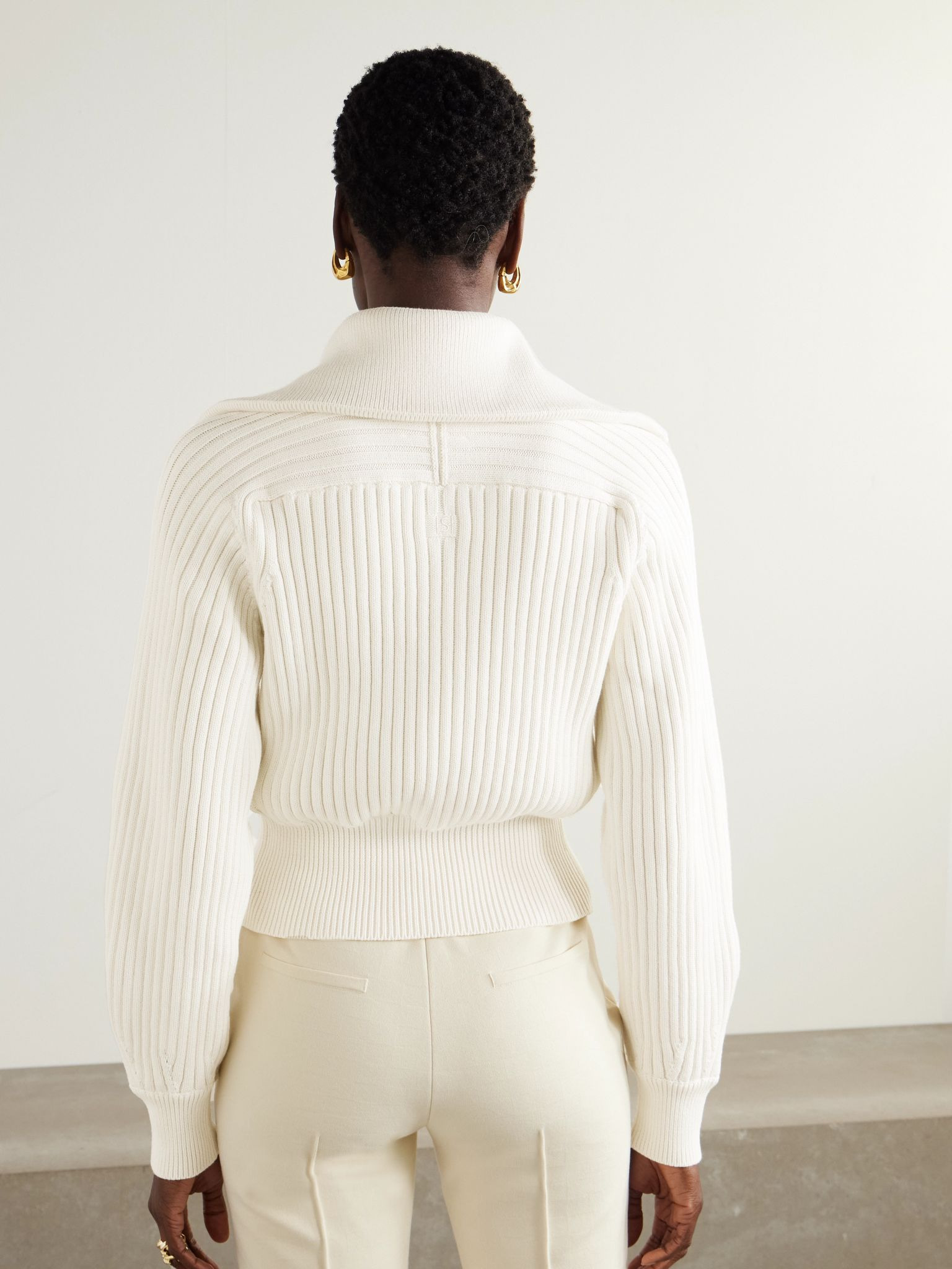 Chester ribbed cotton-blend sweater Ivory - 4