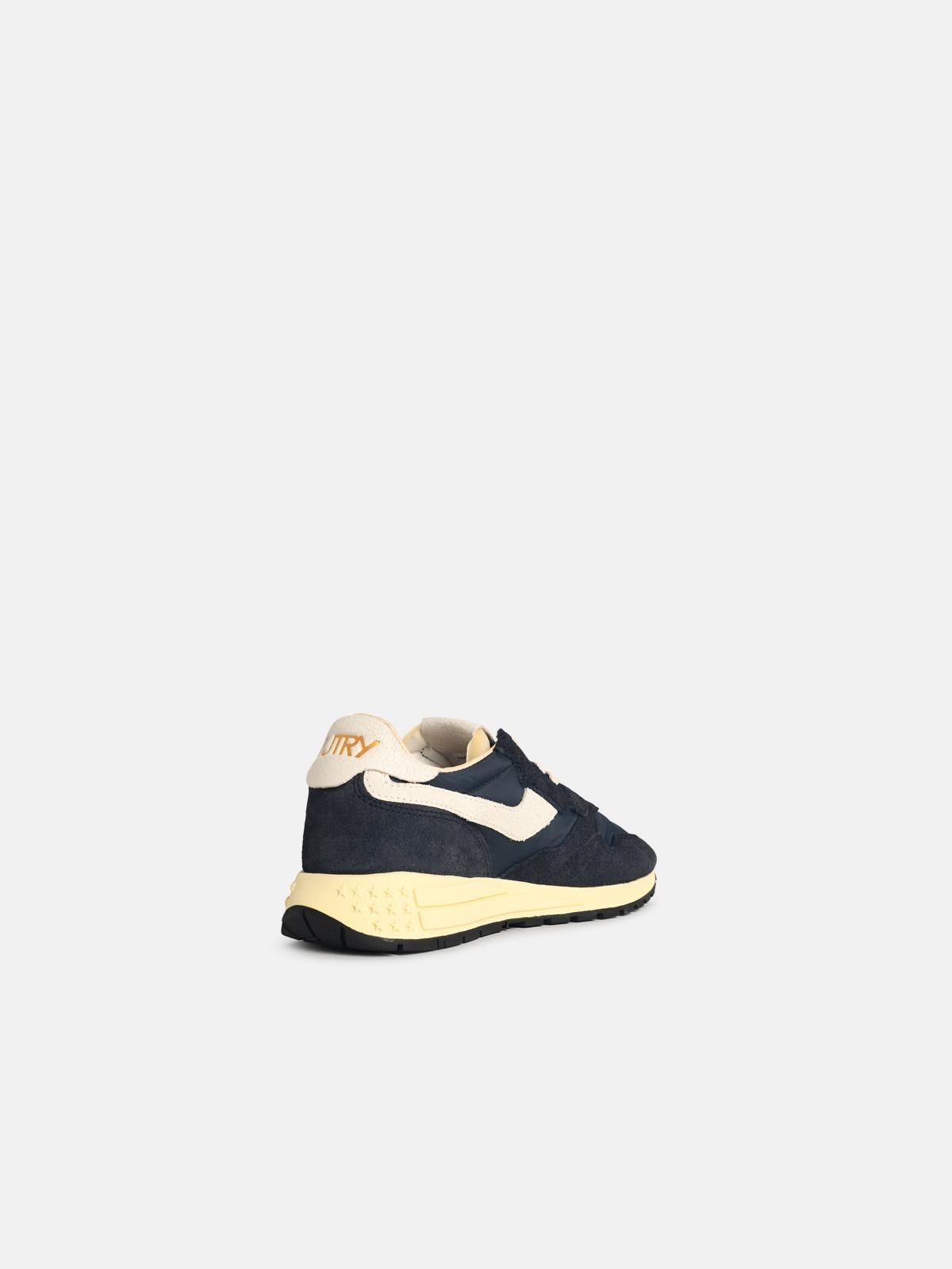 'REELWIND LOW' DARK BLUE NYLON AND SUEDE SNEAKERS - 3