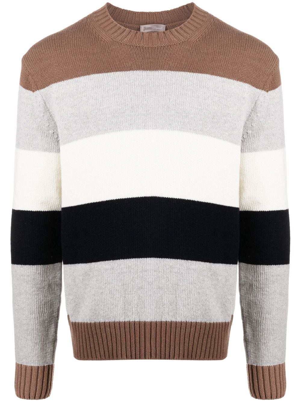 striped crew-neck jumper - 1