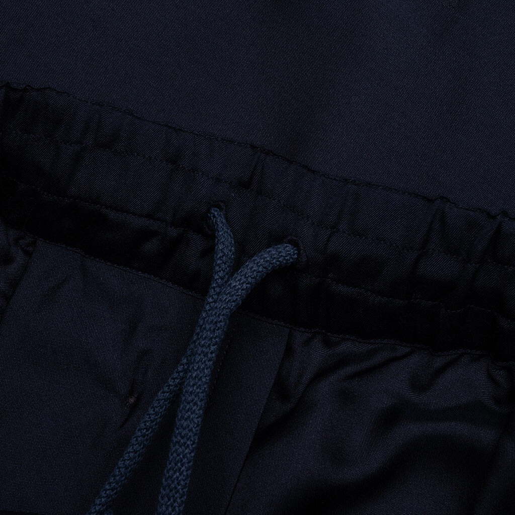 SILK FLORAL JACQUARD PANTS - NAVY - 4
