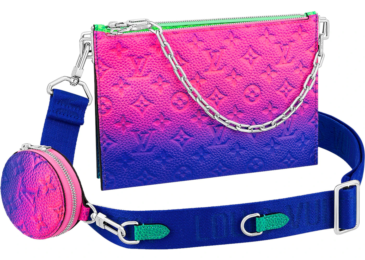Louis Vuitton Trio Pouch Taurillon Illusion Blue/Pink - 1