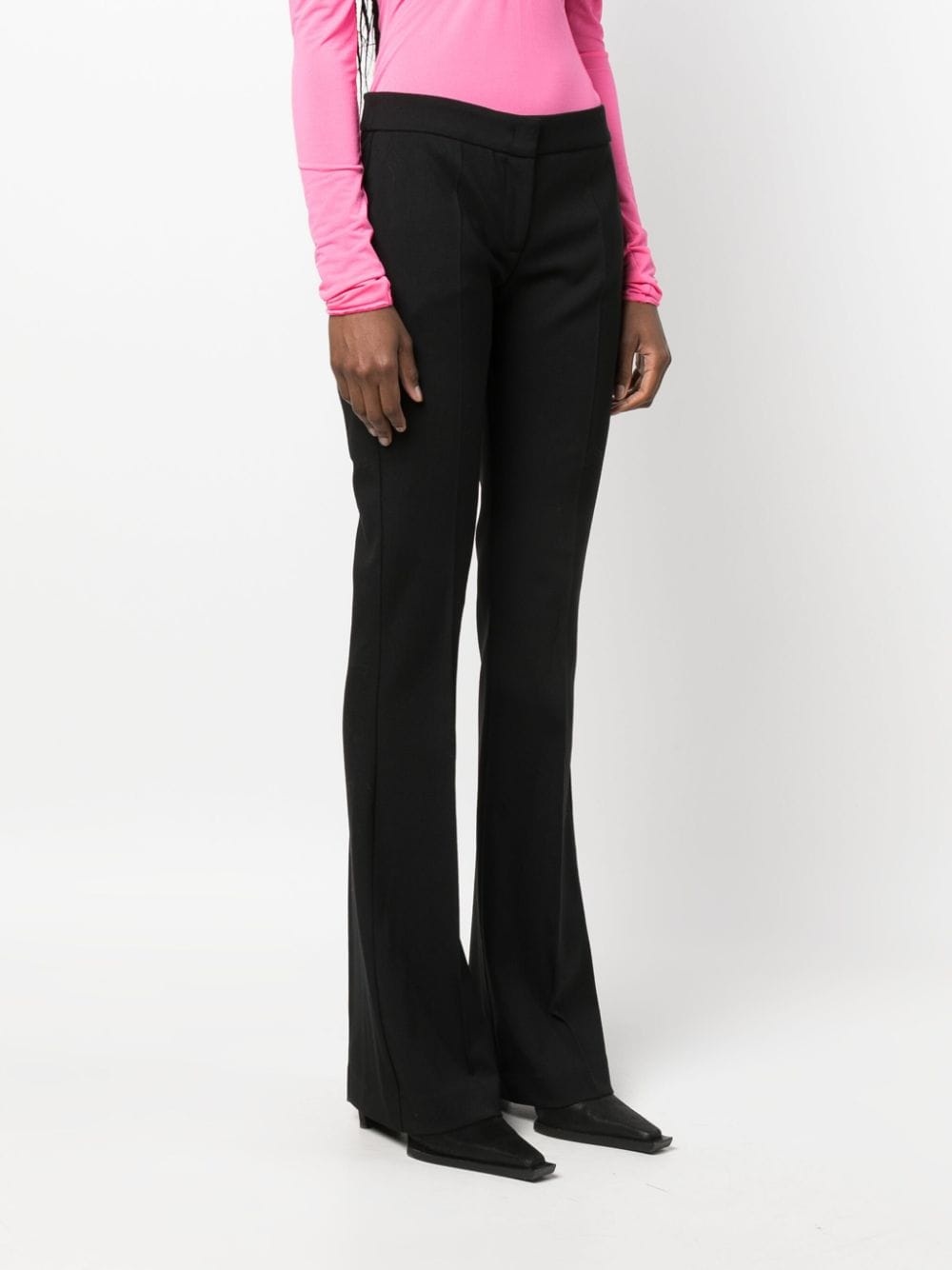 flared wool-blend trousers - 3