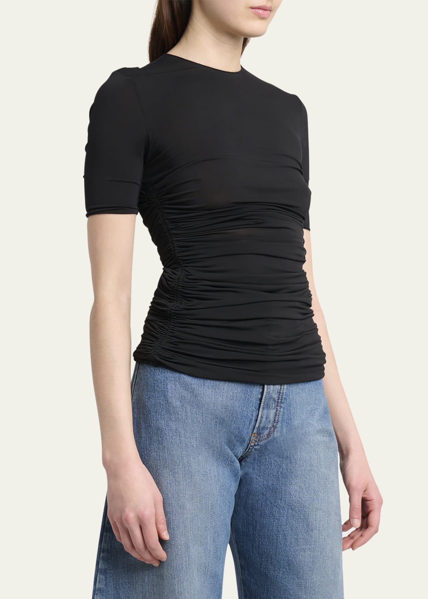 Ruched Short-Sleeve Top - 4