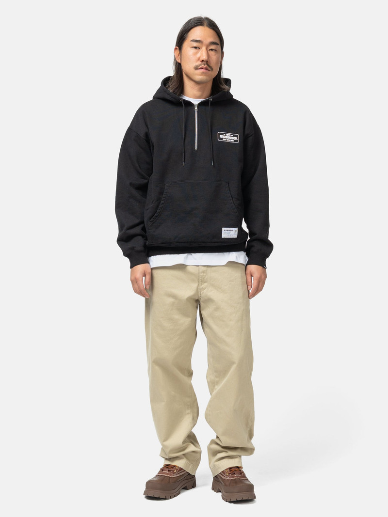 NEIGHBORHOOD Classic Sweat Half Zip Hoodie LS Black outlook