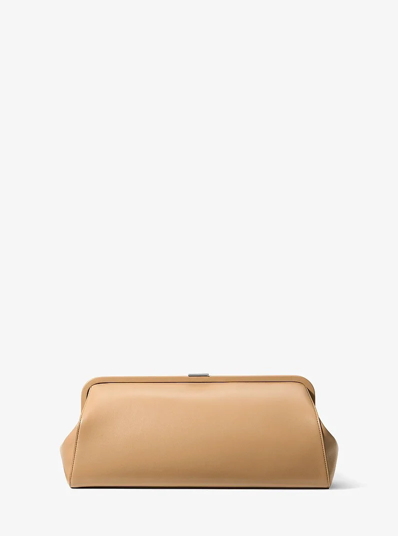 Angelica Large Leather Frame Clutch - 1