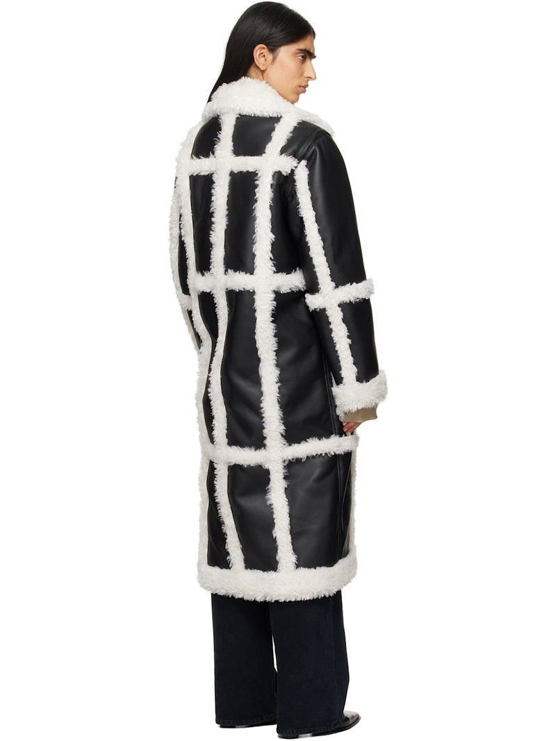 Black & Off-White Patrice Faux-Shearling Coat 3
