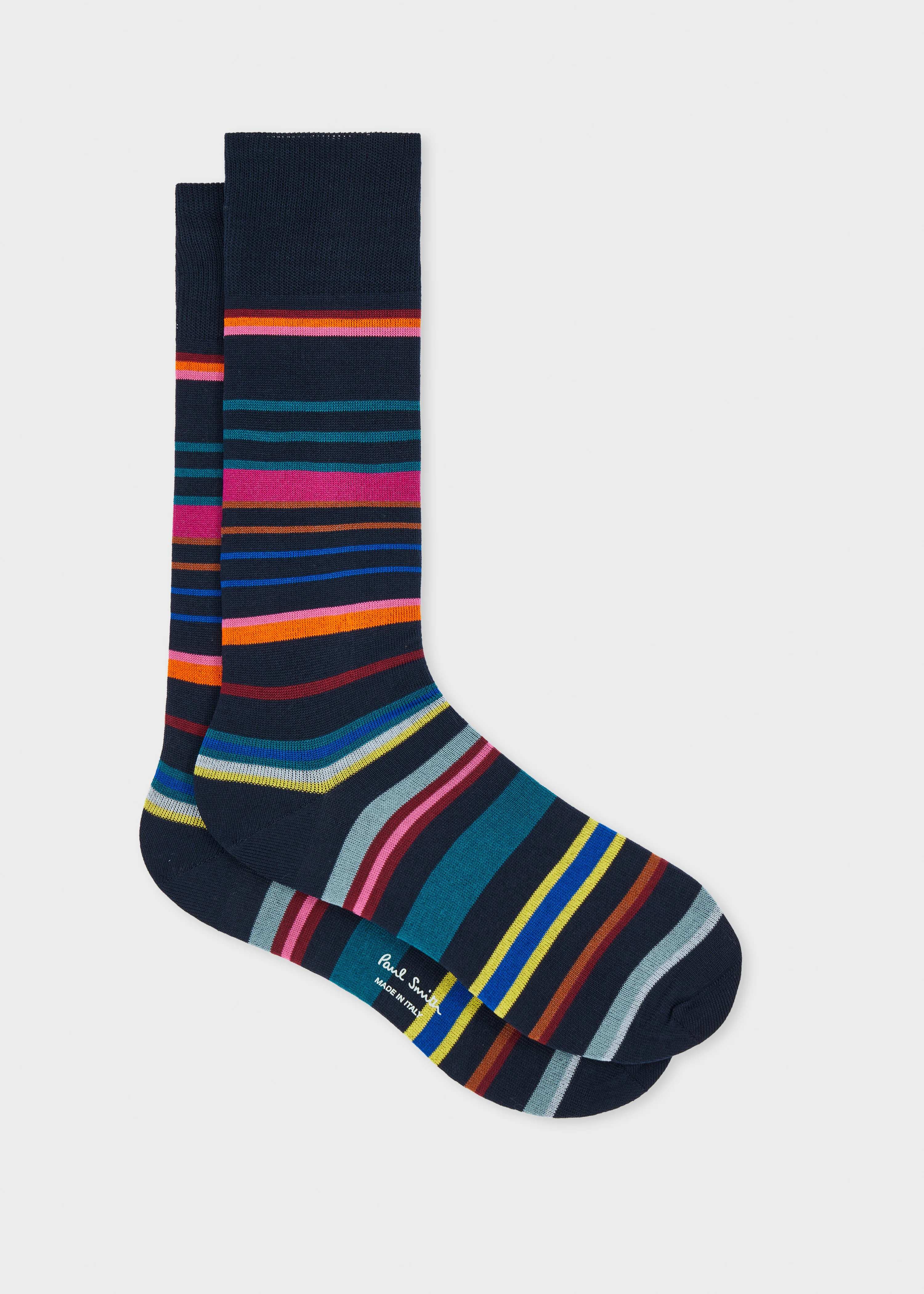 Navy Multistripe Socks - 1