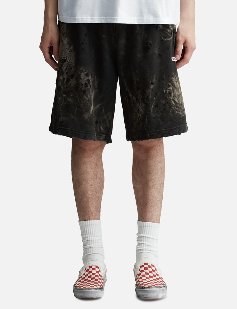 P-CROWN-N2 DISTRESSED SHORTS WITH MARBLED EFFECT 3