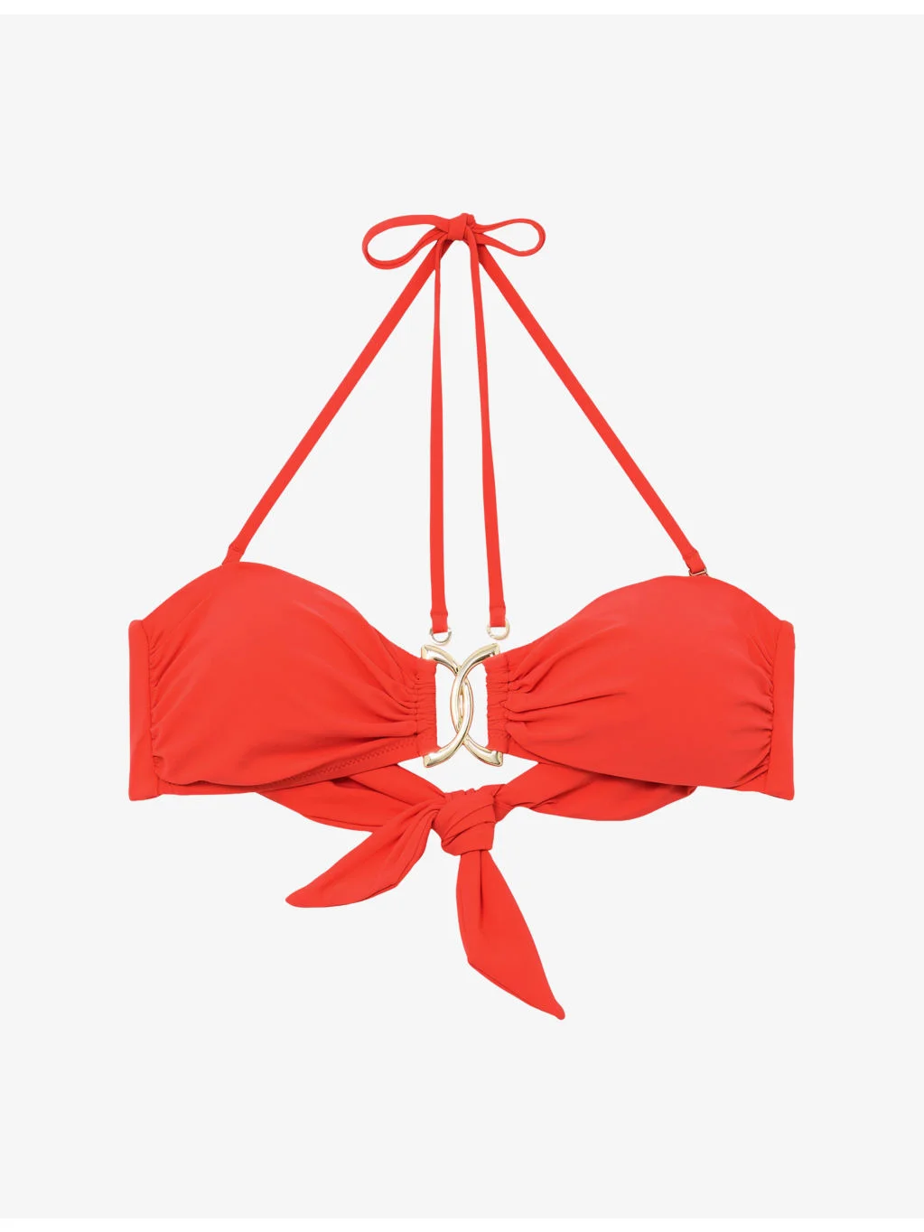 Johannah Halter-Neck Stretch-Woven Bandeau Bikini Top - 1