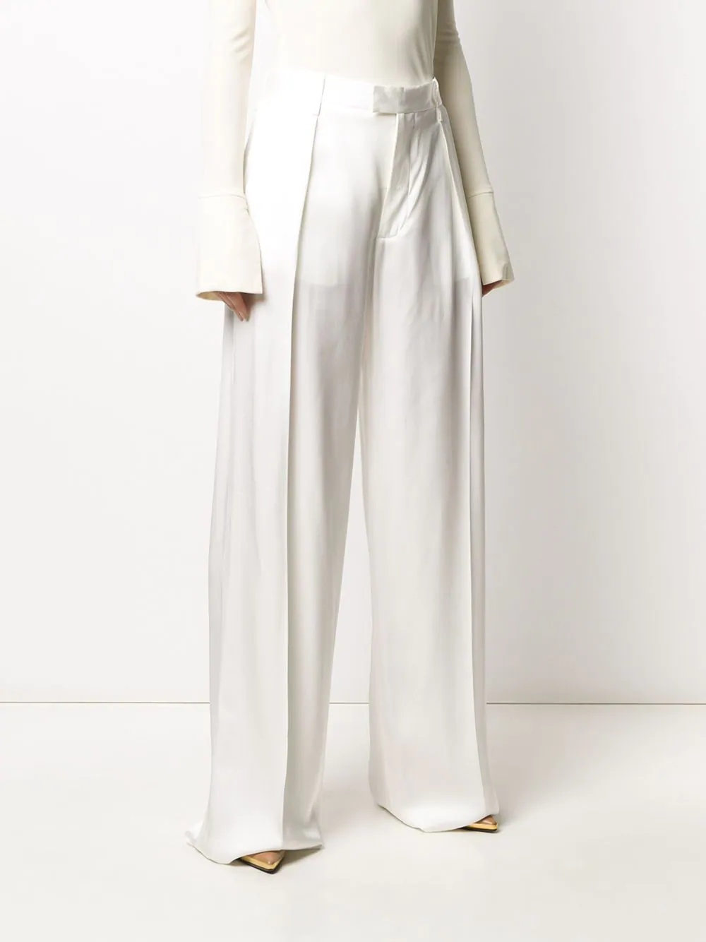 wide-leg silk trousers - 3