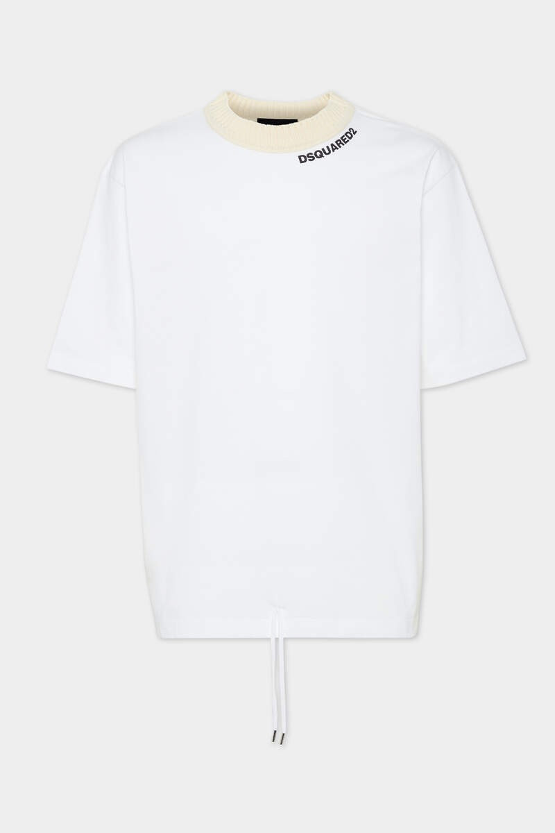 WASH LOOSE FIT DRAWSTRING HEM T-SHIRT 1