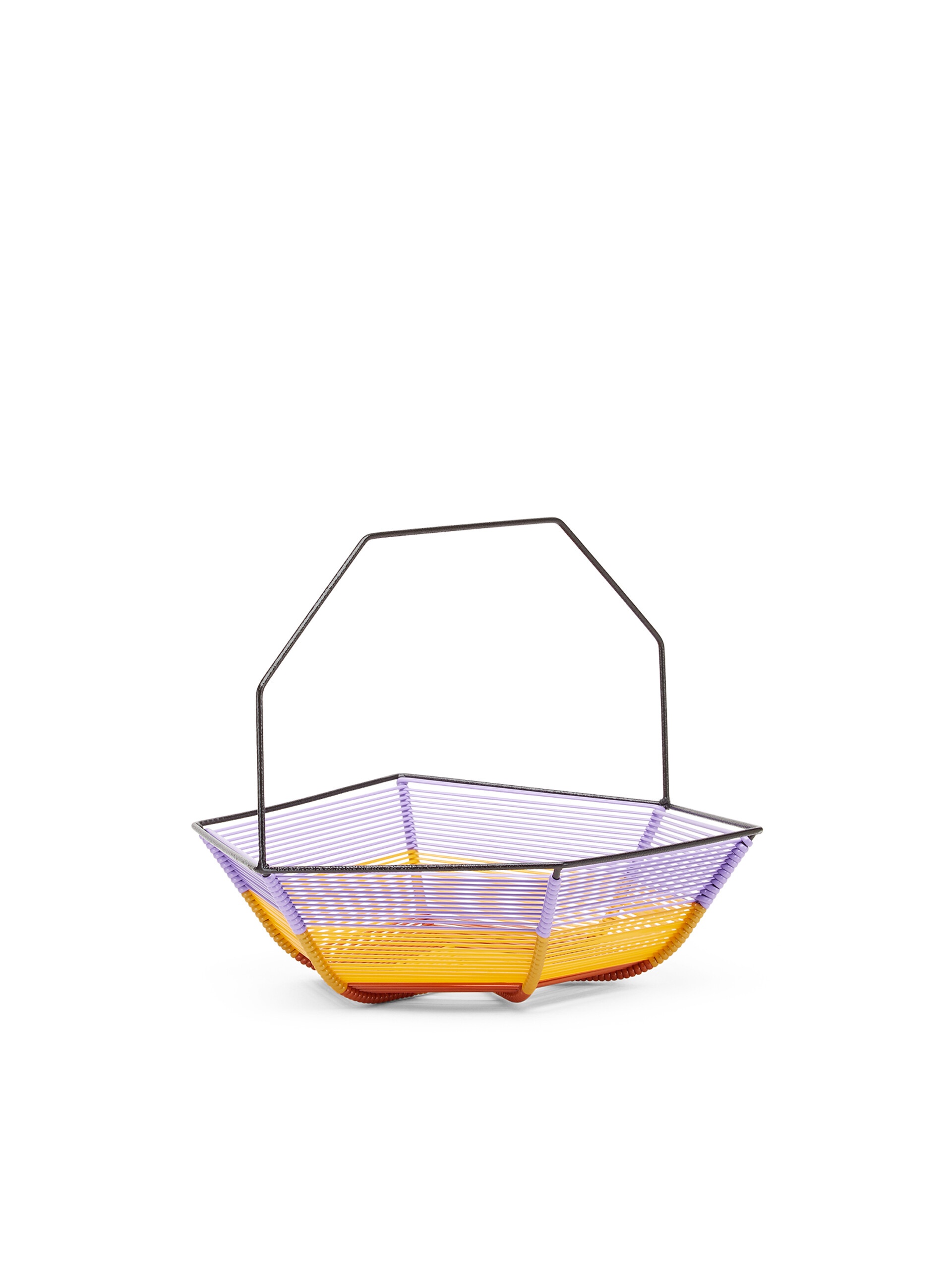 MARNI MARKET IRON HEXAGONAL FRUIT HOLDER WITH LILAC YELLOW AND BROWN PVC - 2