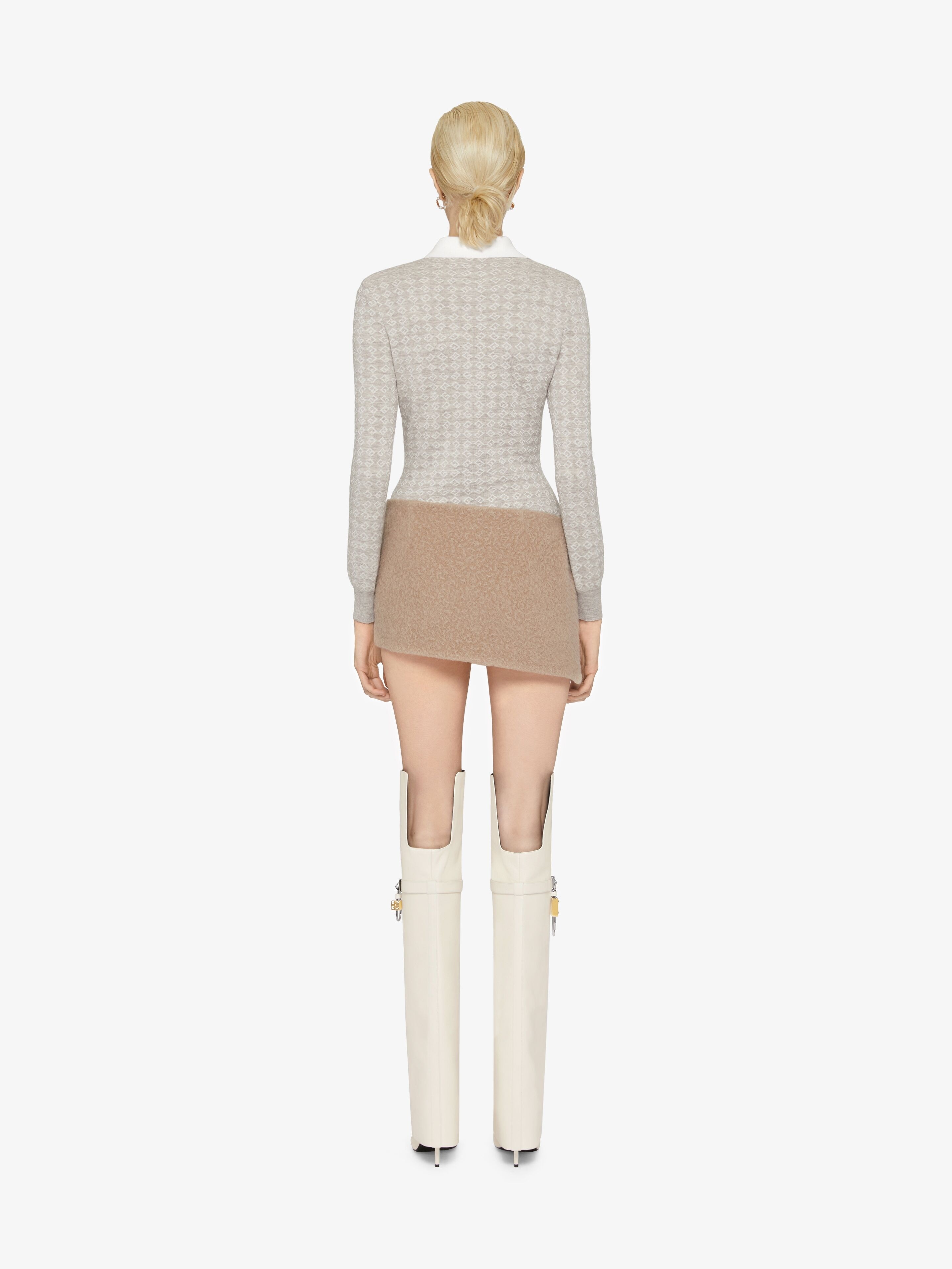 MINI ASYMMETRIC SKIRT IN ALPACA BOUCLETTE WOOL - 3