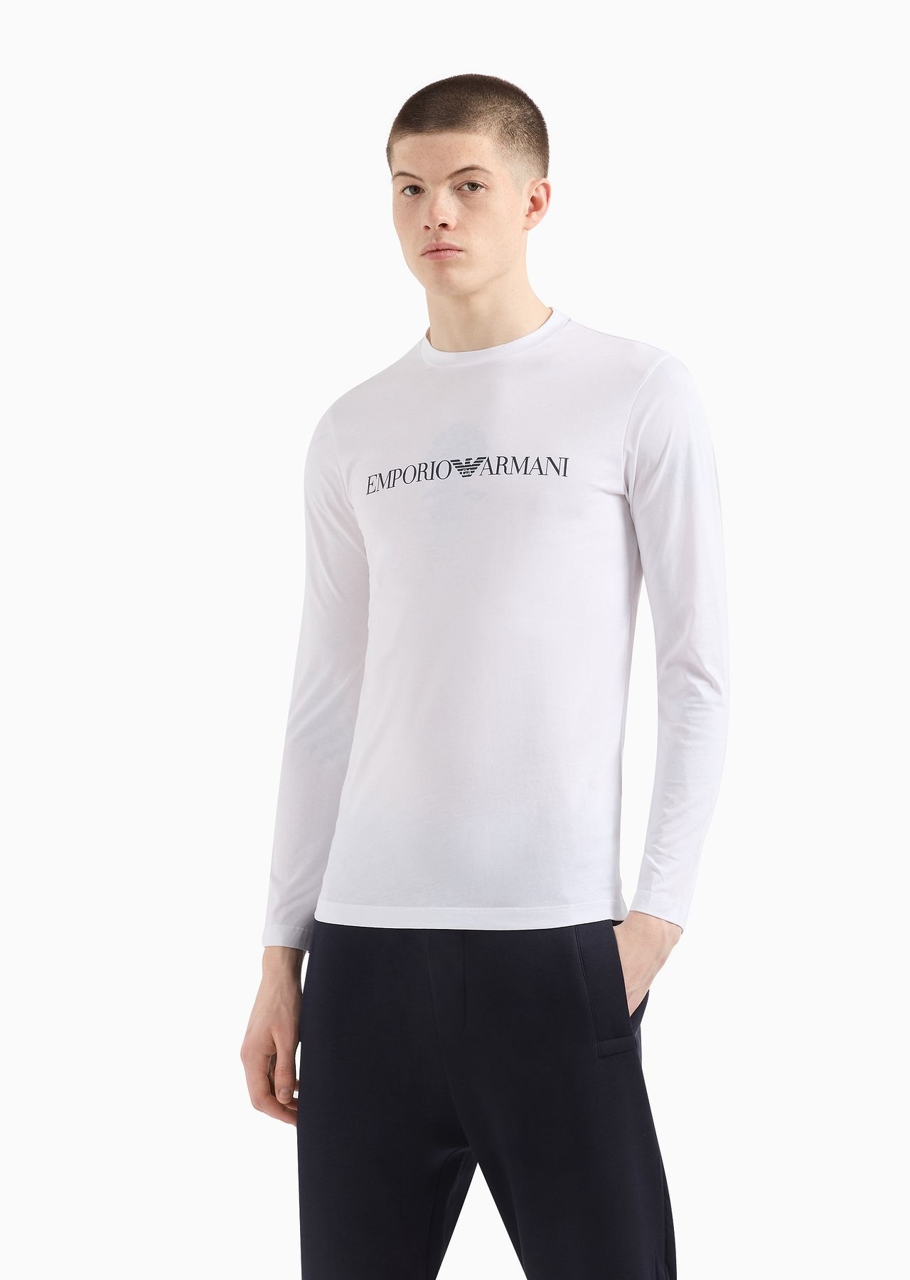 Pima-jersey jumper with printed logo - 2