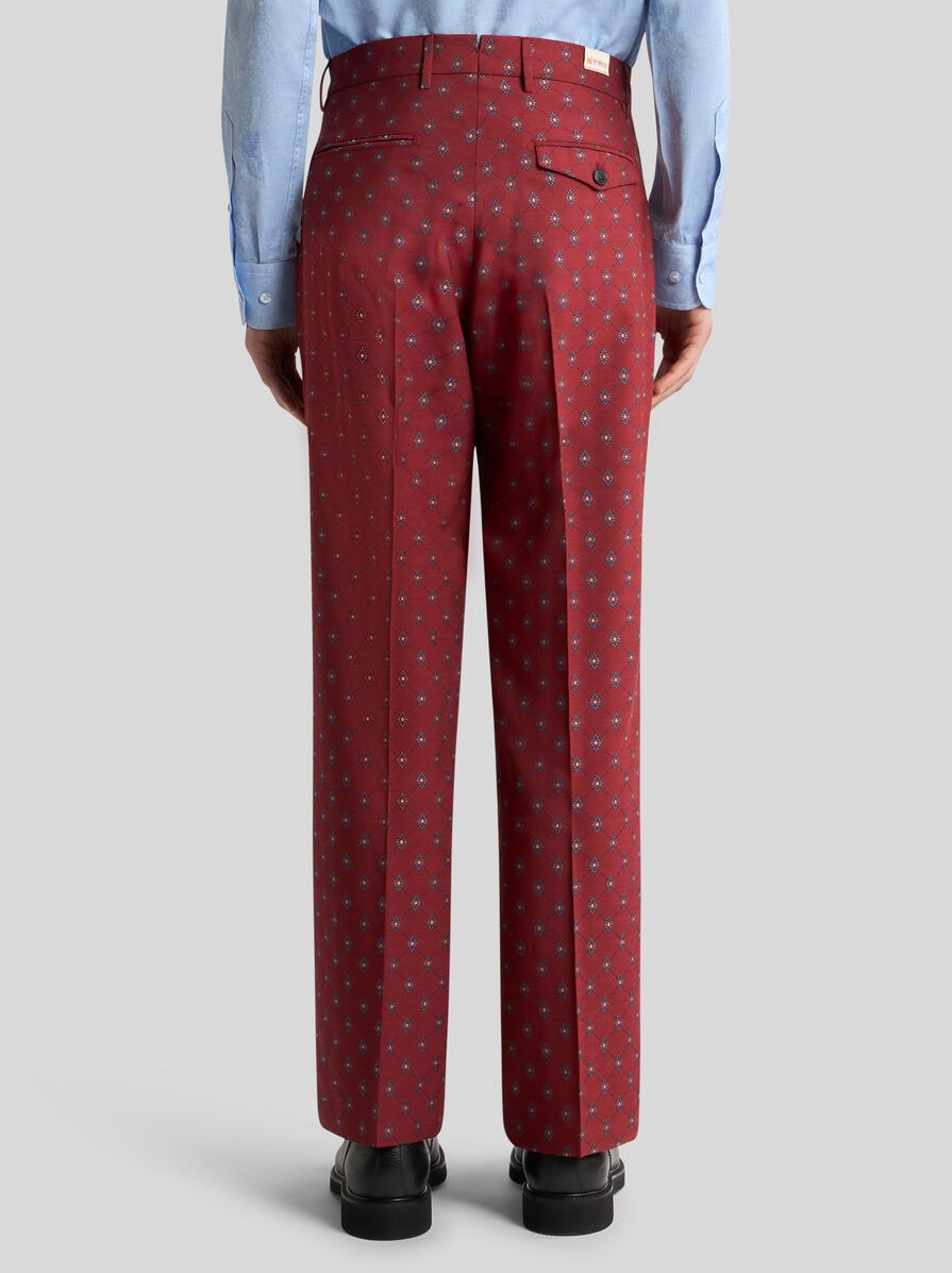 WOOL-BLEND ARCHIVE TIE JACQUARD TROUSERS - 4