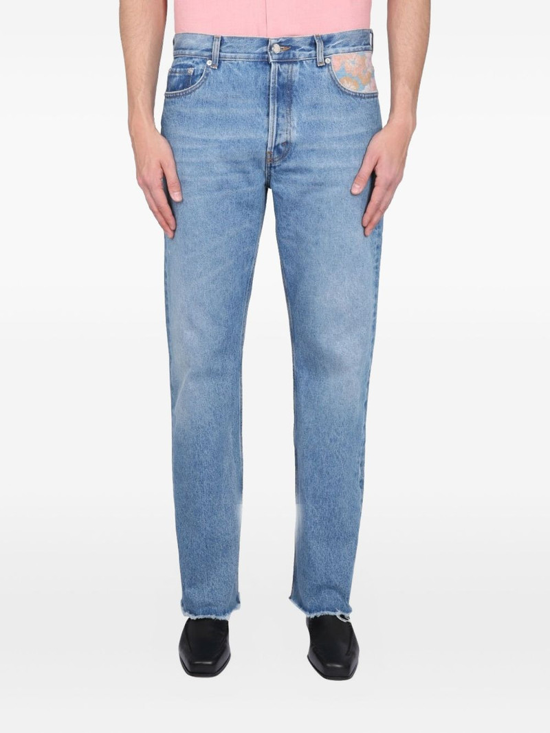 floral-panel jeans 1