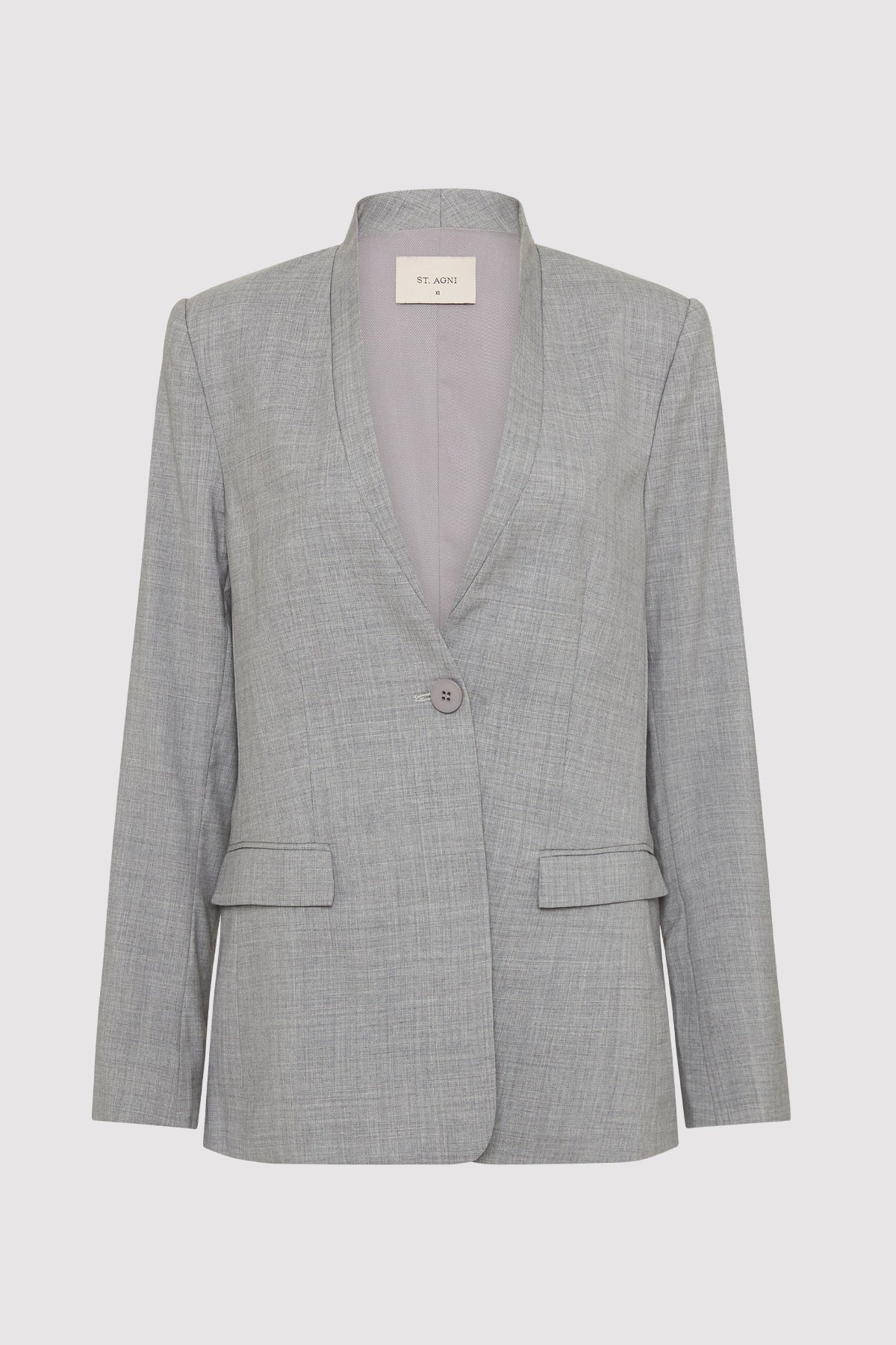 Shawl Collar Blazer - Grey - 5