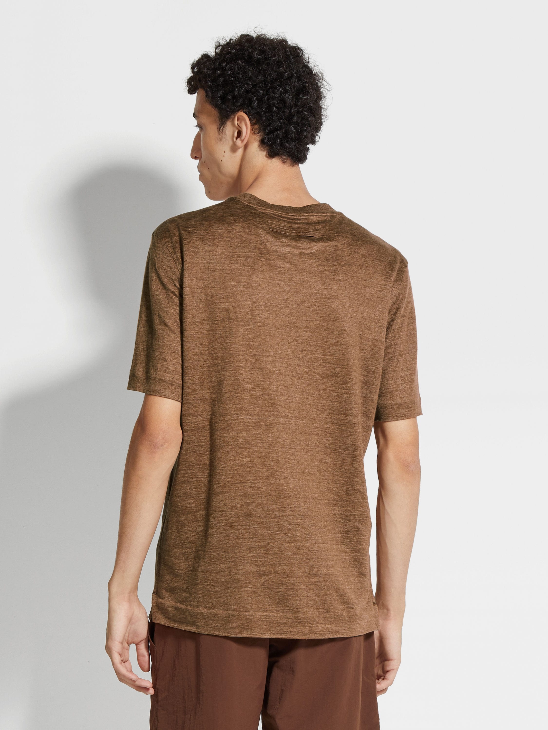 DARK FOLIAGE LINEN T-SHIRT - 5